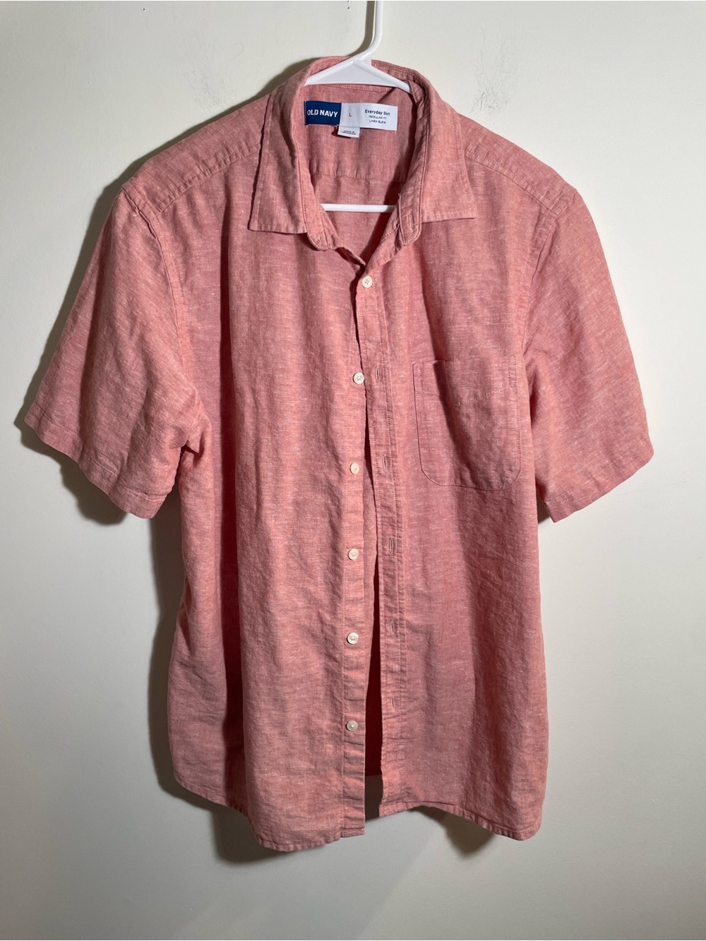Old Navy linen blend short sleeve button down L